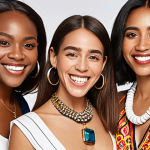 **

Prompt: "A diverse group of people joyfully showcasing their Mimi accessories on Instagram and Facebook. The image should convey authenticity and a sense of community, capturing the essence of word-of-mouth marketing. Focus on genuine smiles and stylish presentation of the accessories."

**