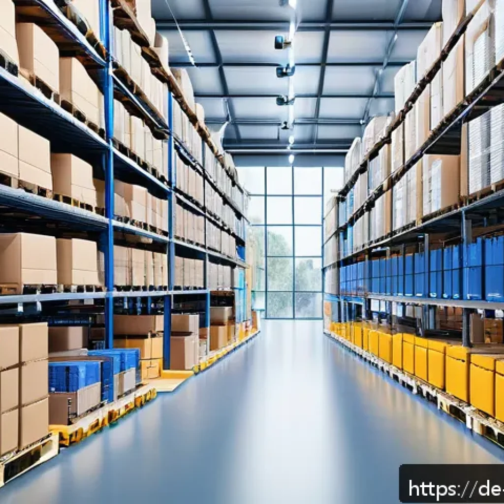 미미와 관련된 전자상거래 - A modern e-commerce warehouse scene showcasing automated order processing with intelligent algorithm...