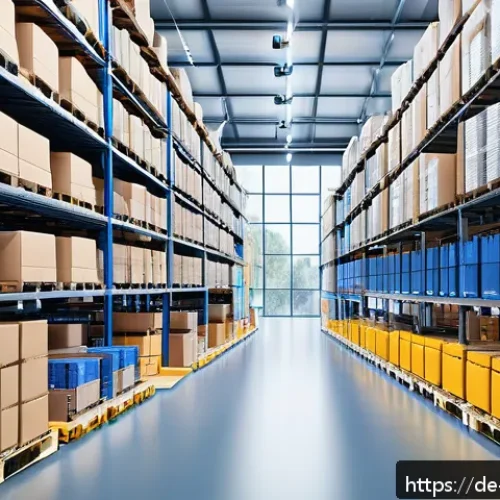 미미와 관련된 전자상거래 - A modern e-commerce warehouse scene showcasing automated order processing with intelligent algorithm...